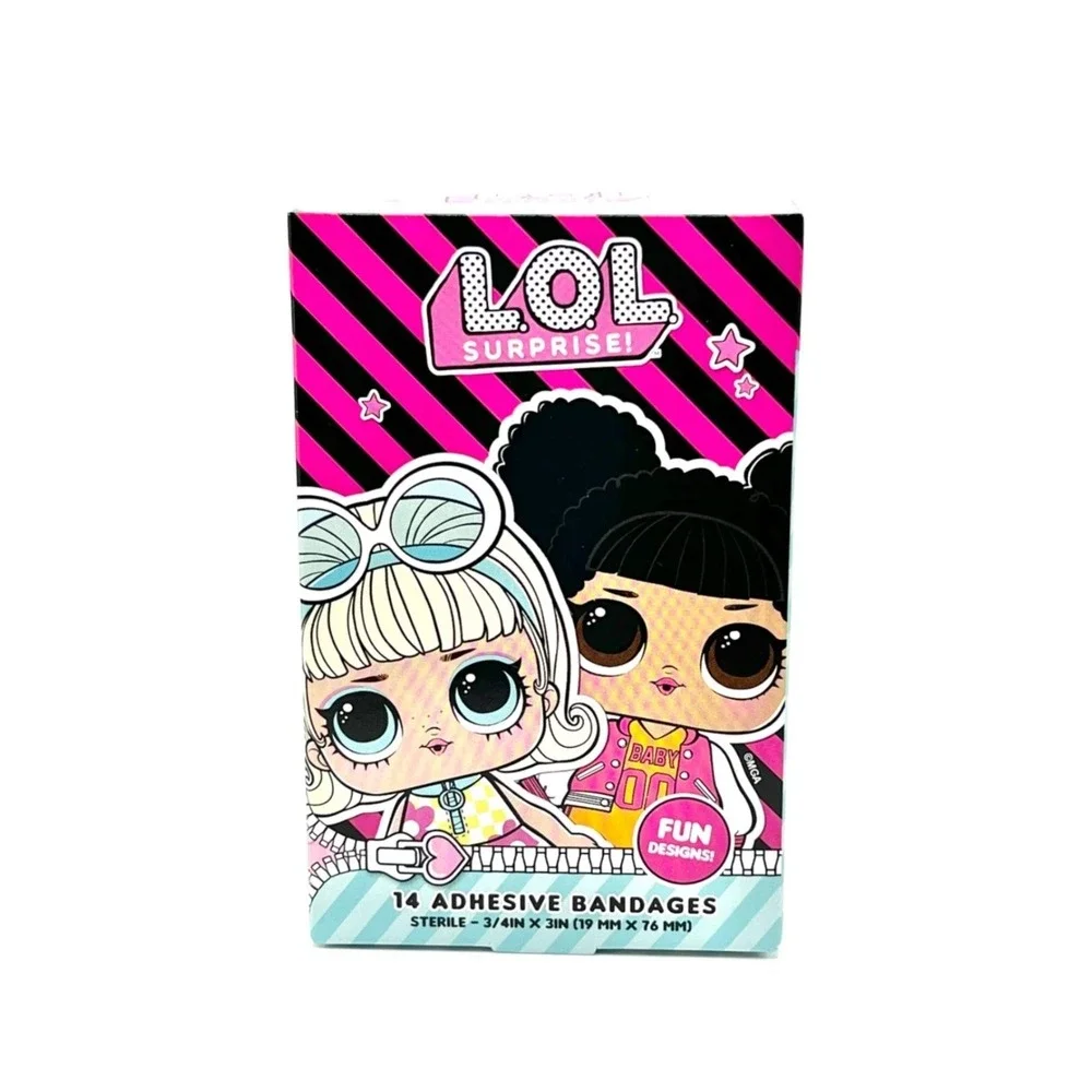 LOL Surprise Bandages 6 Boxes‎ 14 ct Sterile Adhesive Fun Designs Band-Aids New